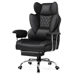 Big and Tall Gaming Chair with Pocket Spring Lumbar Support, Ergonomic Office Chair with Footrest