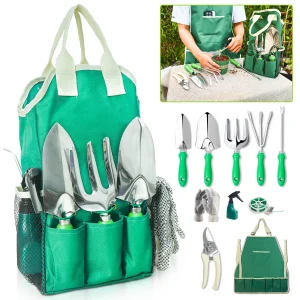 11pcs Garden Tool Set | Gardening Tools With Organizer HandBag, Ideal For Digging Planting Pruning